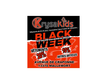 Black Week chez krysakids du 22 au 28 novembre 